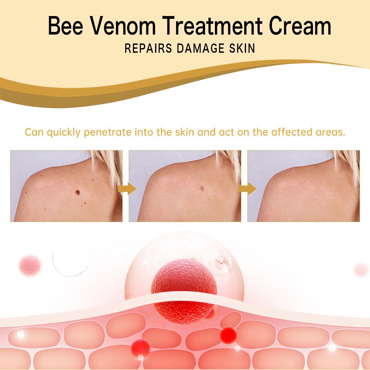 SNMLPM Private Label 100% Bee Venom Cream Natural Rich in Bioactive Compounds Face Cream for Repairing Damage Skin