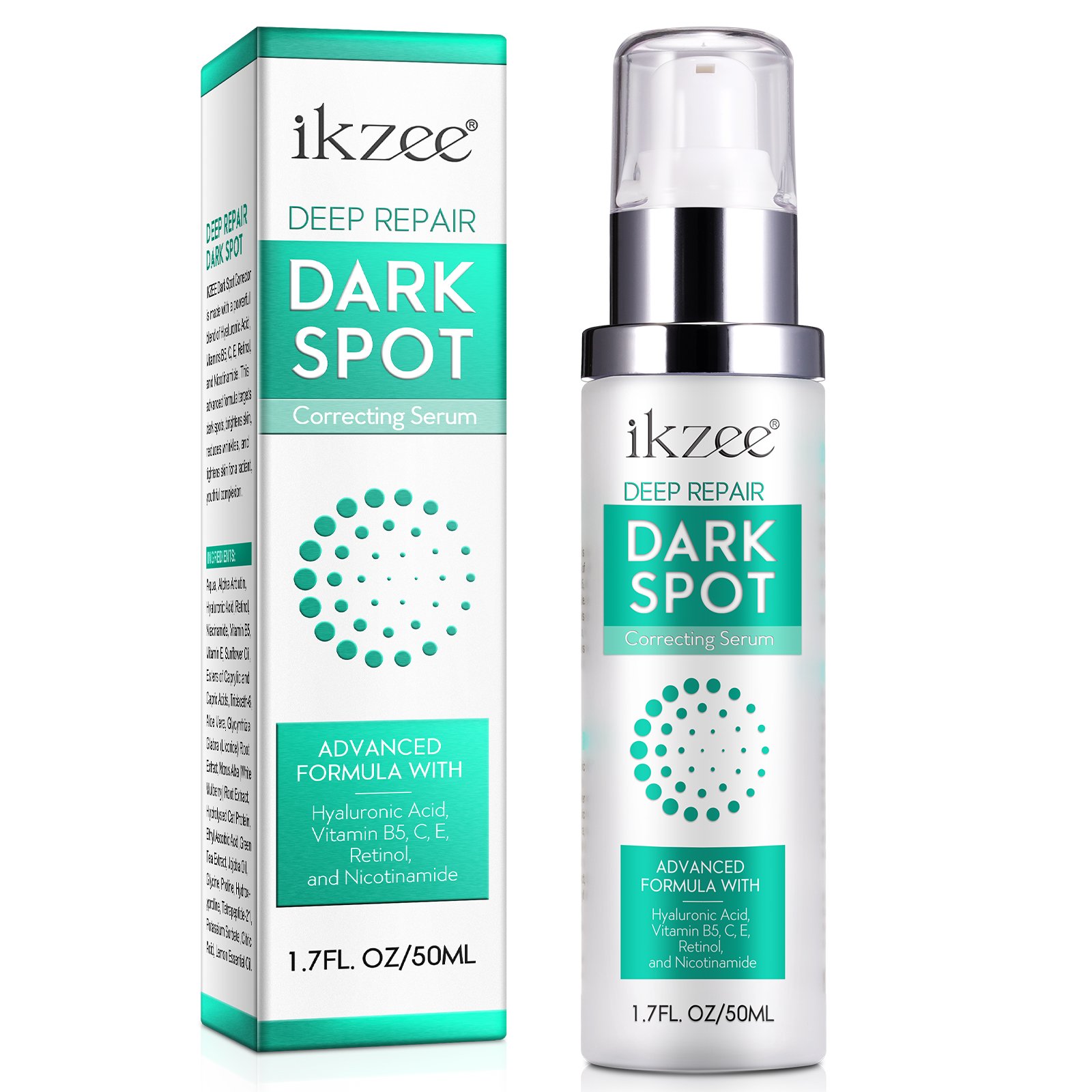 IKZEE retinol niacinamide 50ml deep repair brightens skin reduces wrinkles tightens skin dark spot corrector remover face cream