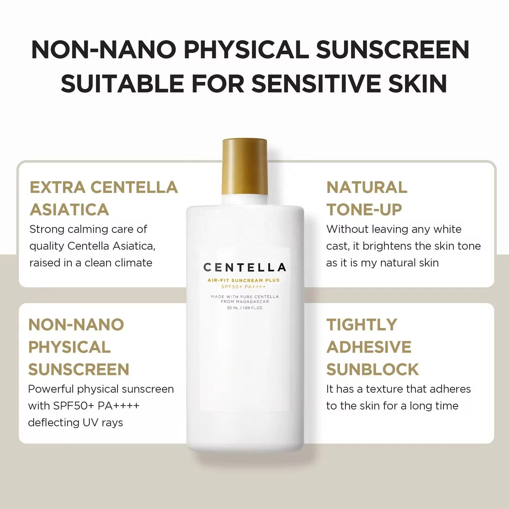 Beauty Products Face Care Sunscreen Air Physical Sun Protection Korean Skin Care Centella Sunscreen