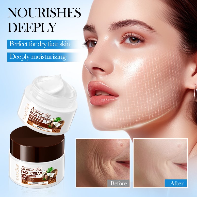 Private Label Cosmetics Skin Care Creams Organic Coconut Oil Hydrating Moisturizing Lightning Anti-Aging Face Cream For Dry Skin