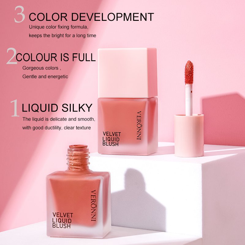 Maquillaje Face Makeup Blush 4 Color Long Lasting Liquid Blush Cream