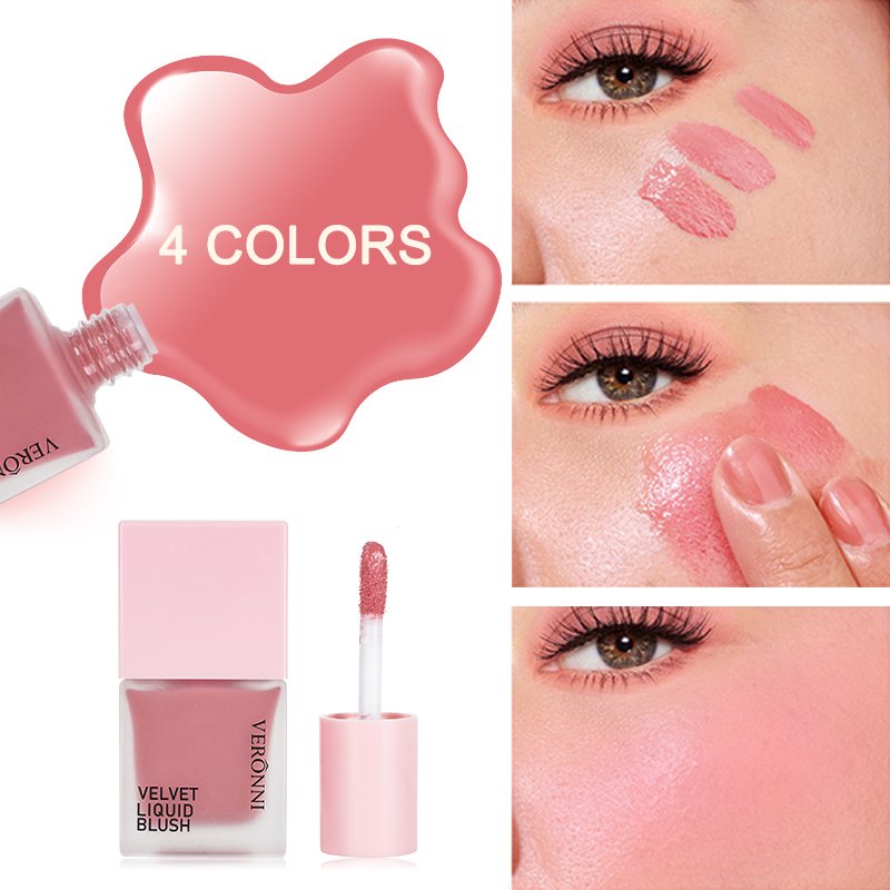 Maquillaje Face Makeup Blush 4 Color Long Lasting Liquid Blush Cream