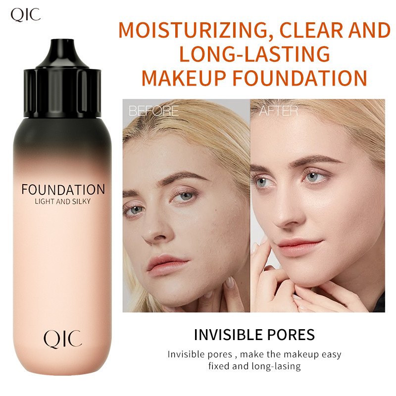 QIC Private Label Hydrating Liquid BB Cream Face Powder Foundation for Black Women Waterproof Makeup Foundation