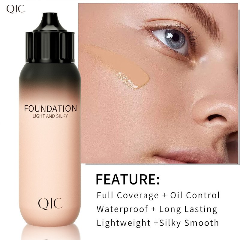 QIC Private Label Hydrating Liquid BB Cream Face Powder Foundation for Black Women Waterproof Makeup Foundation