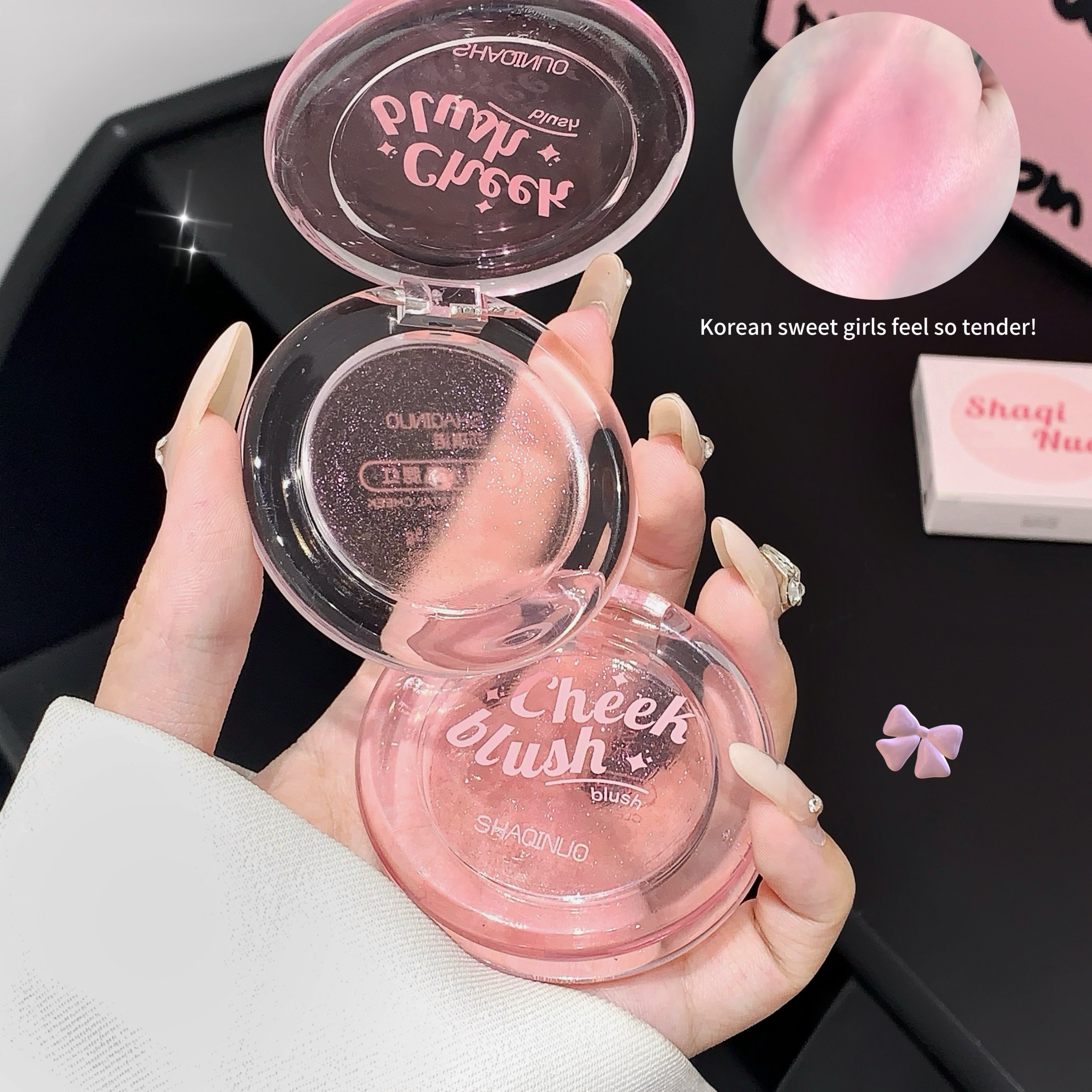 Color Changing Blusher SHAQINUO Moisturizing Blush Rouge Soft Cream Transparent Crystal Color Changing Magic Gel Blush
