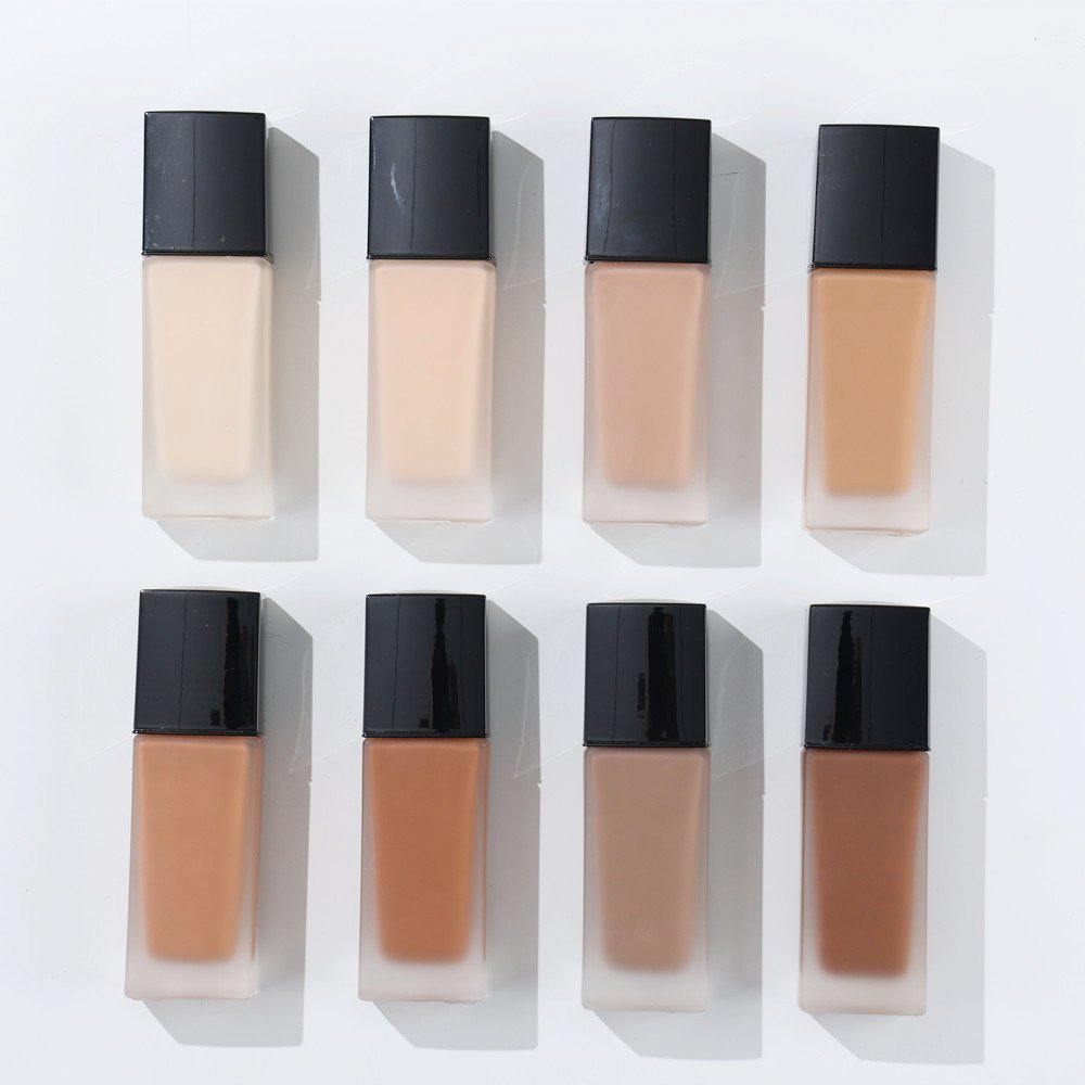 2024 New Product Custom Logo Makeup Organic Private Label 8 Colors Facial Liquid Make Up Full Coverage Foundation