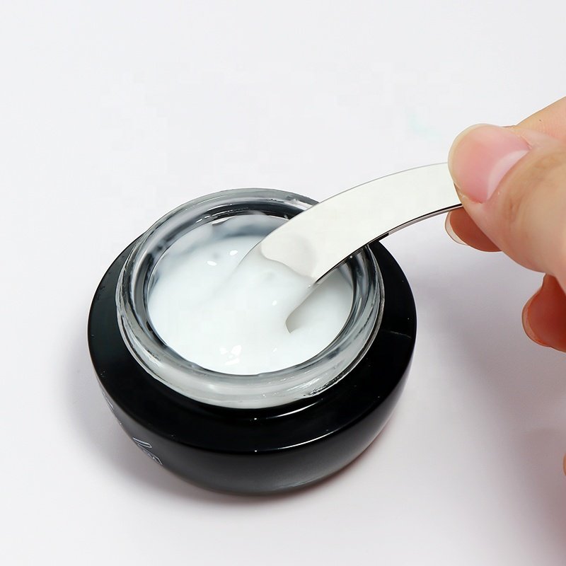Custom Engrave Logo Grey Color Mini Metal Makeup Spatula Face Cream Spatula 5.4cm Small Cosmetics Spoons