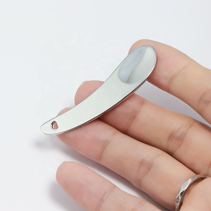 Custom Engrave Logo Grey Color Mini Metal Makeup Spatula Face Cream Spatula 5.4cm Small Cosmetics Spoons