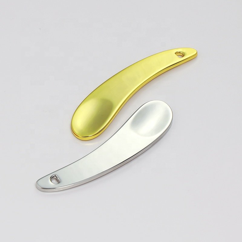Custom Engrave Logo Grey Color Mini Metal Makeup Spatula Face Cream Spatula 5.4cm Small Cosmetics Spoons