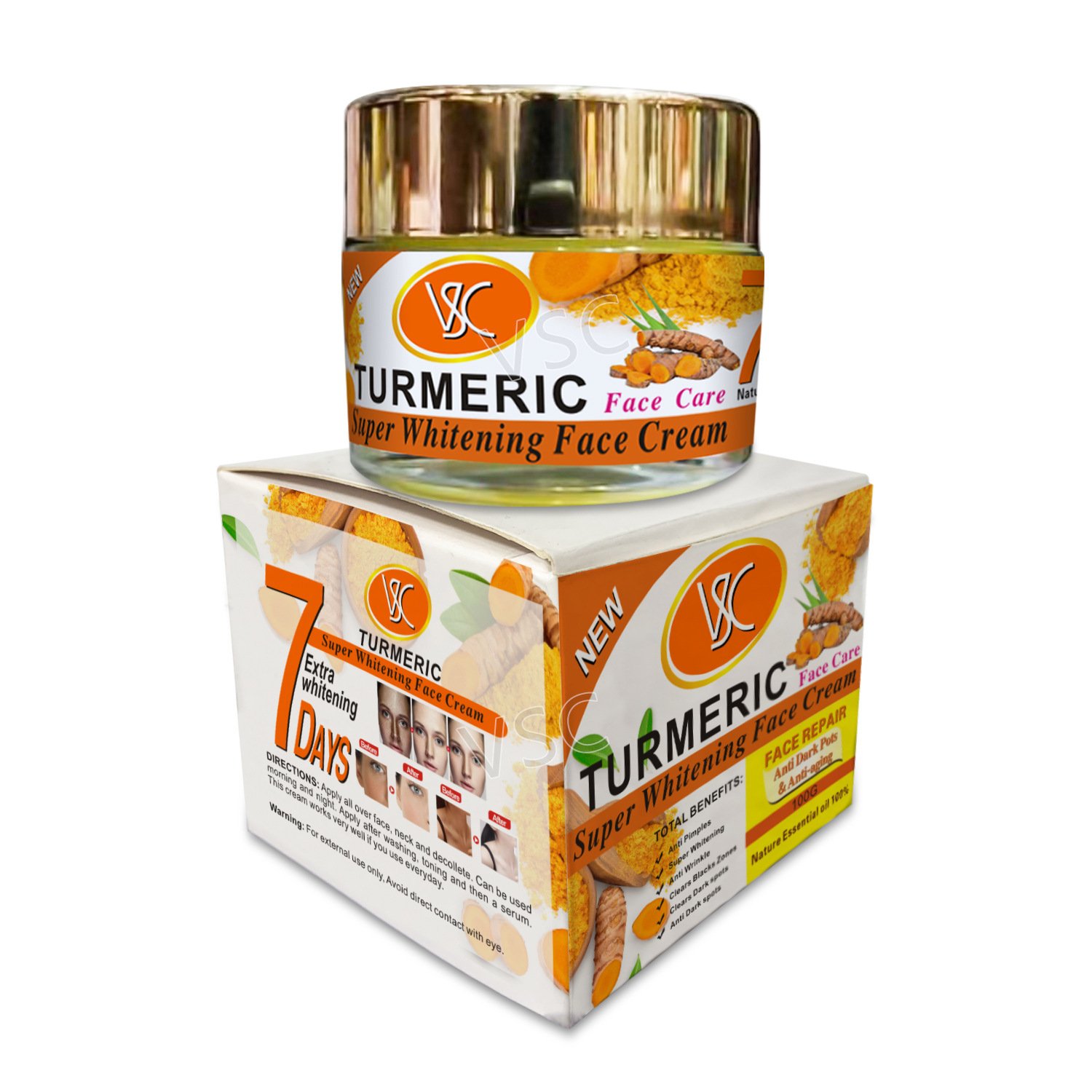 OEM Custom Natural Turmeric Face Cream Anti Wrinkle Firming Face Cream Skin Whitening Nourishing Turmeric Facial Cream