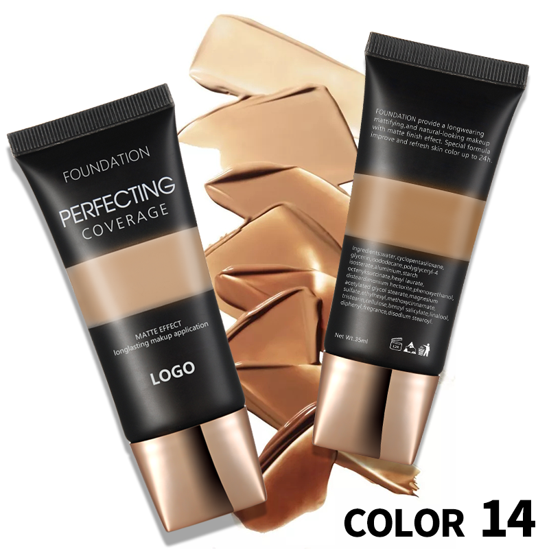 Vegan Makeup for Face Custom Professional Private Label Dark Colors Waterproof Full Coverage liquid Foundation for Black Women