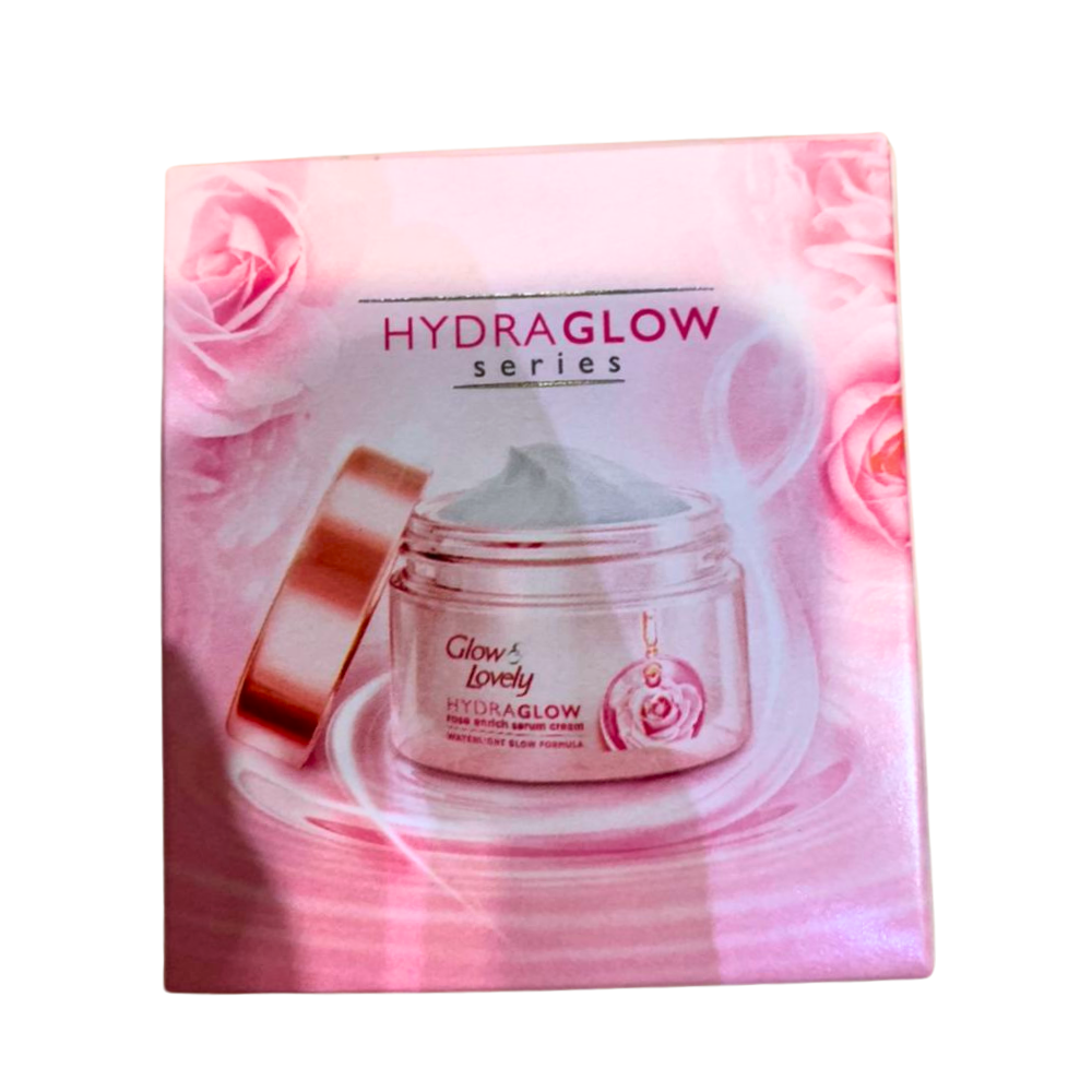 GLOW & LOVELY CREAM (INDIA) 50GM X 24 HYDRAGLOW ROSE SERUM CREAM Brightening Soft Skin Light Texture Face Cream
