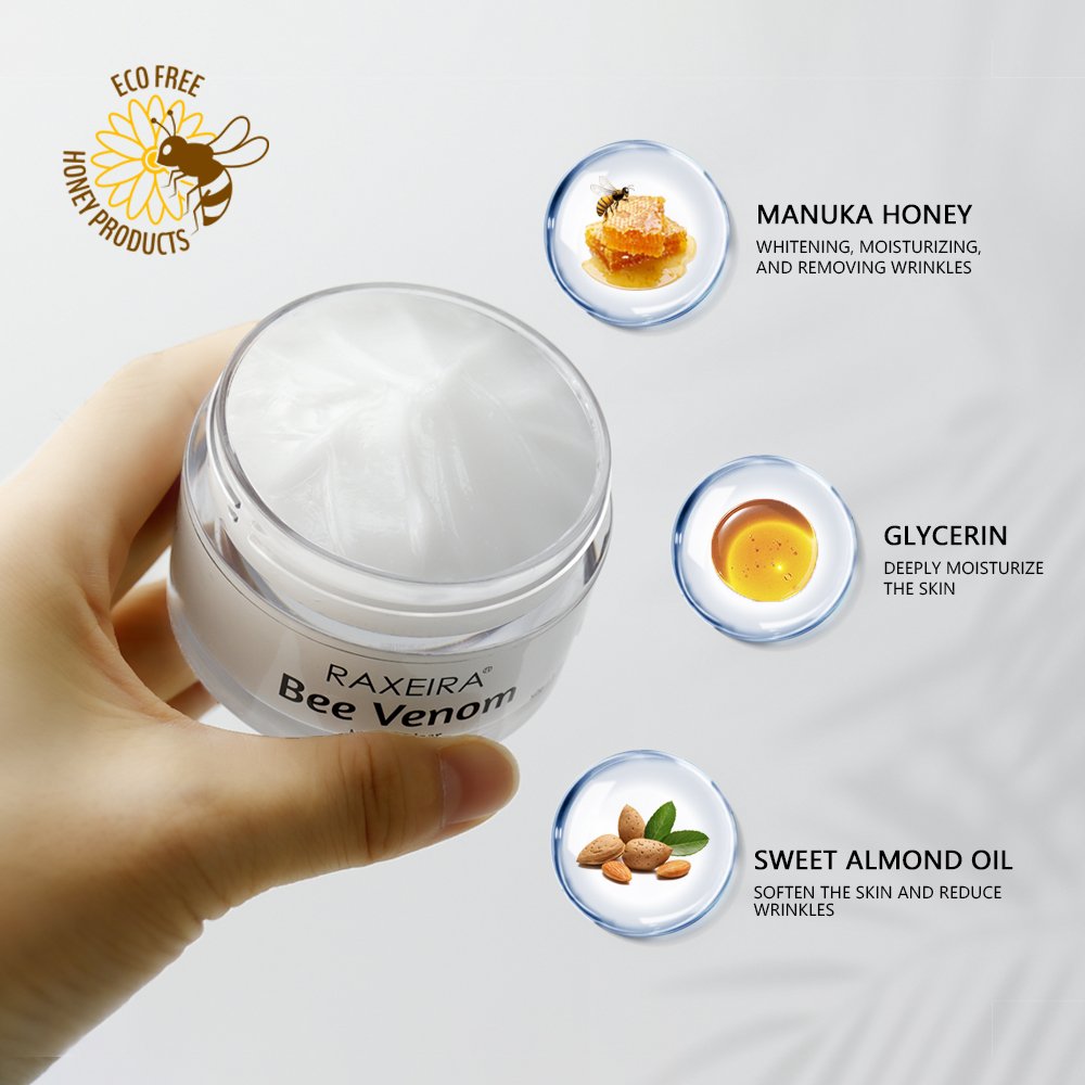 Private Label Antiag Moisturiser Hyadisineg Manuka Honey Royal Jelly Tighten Bee Venom Anti Aging Face Cream