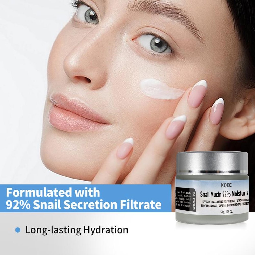 Face Snail Mucin 92% Moisturizer Cream Day and Night Skin Moisturizing Anti Aging Reduce Wrinkles Fine lines