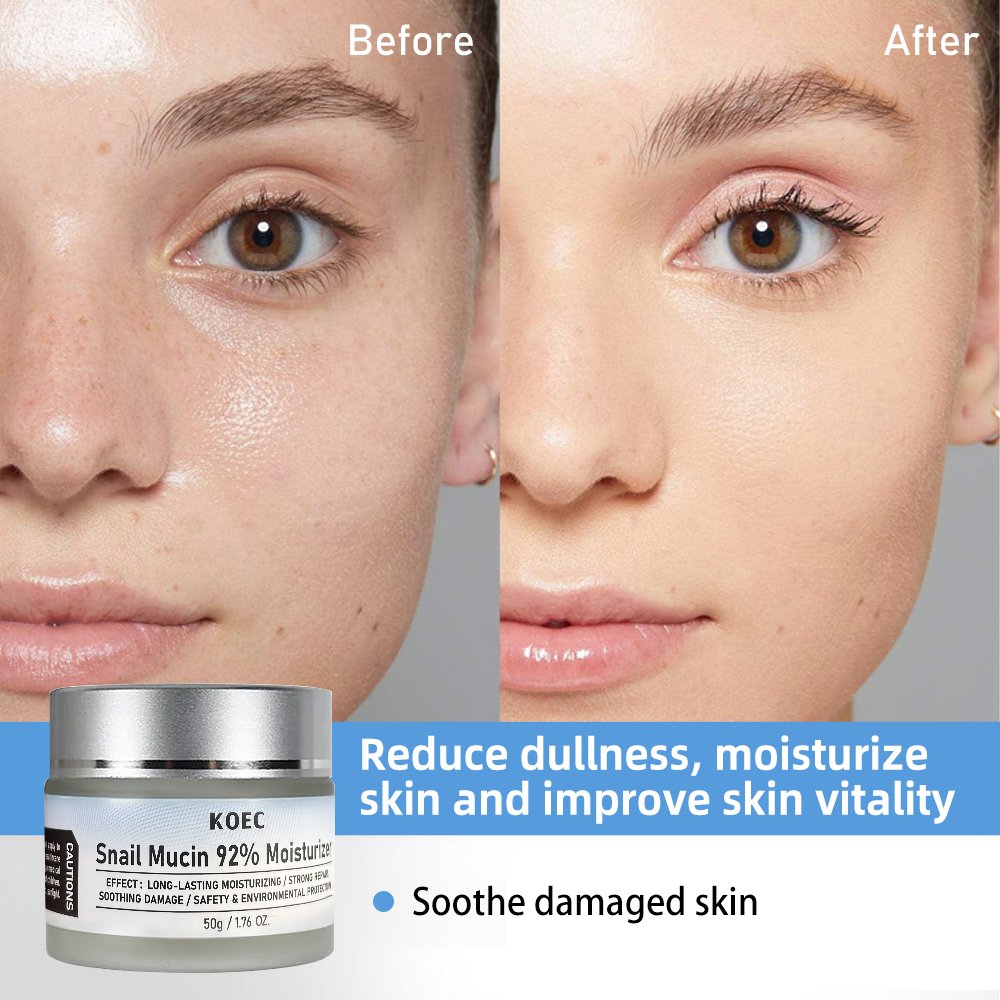 Face Snail Mucin 92% Moisturizer Cream Day and Night Skin Moisturizing Anti Aging Reduce Wrinkles Fine lines