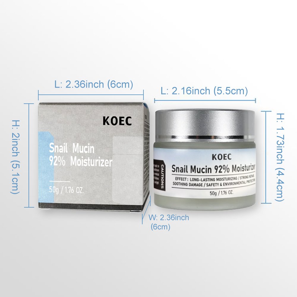 Face Snail Mucin 92% Moisturizer Cream Day and Night Skin Moisturizing Anti Aging Reduce Wrinkles Fine lines