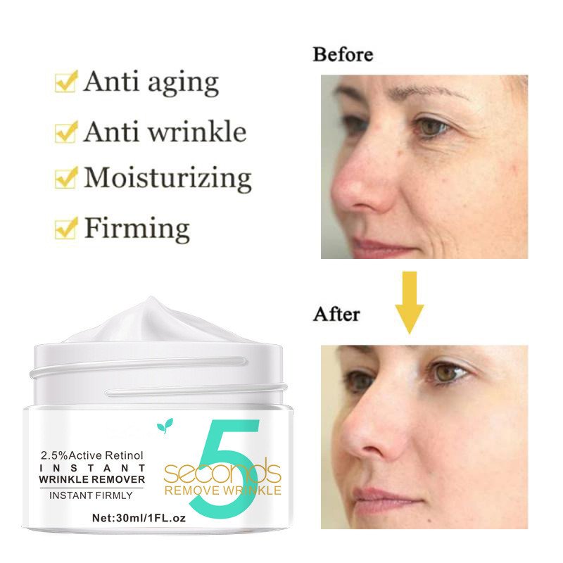 Private label active retinol instant wrinkle remover cream 5 seconds lifting firming anti aging face cream
