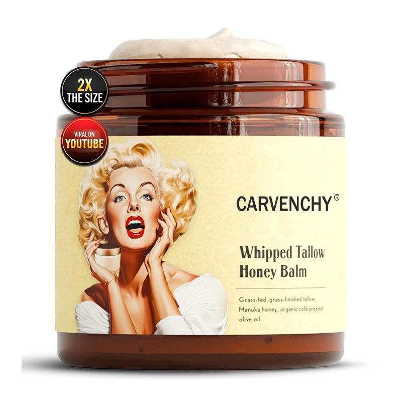 CARVENCHY Whipped Beef Tallow Honey Balm Unscented Grass Fed Grass Finished Face Cream Body Lotion Lip Balm