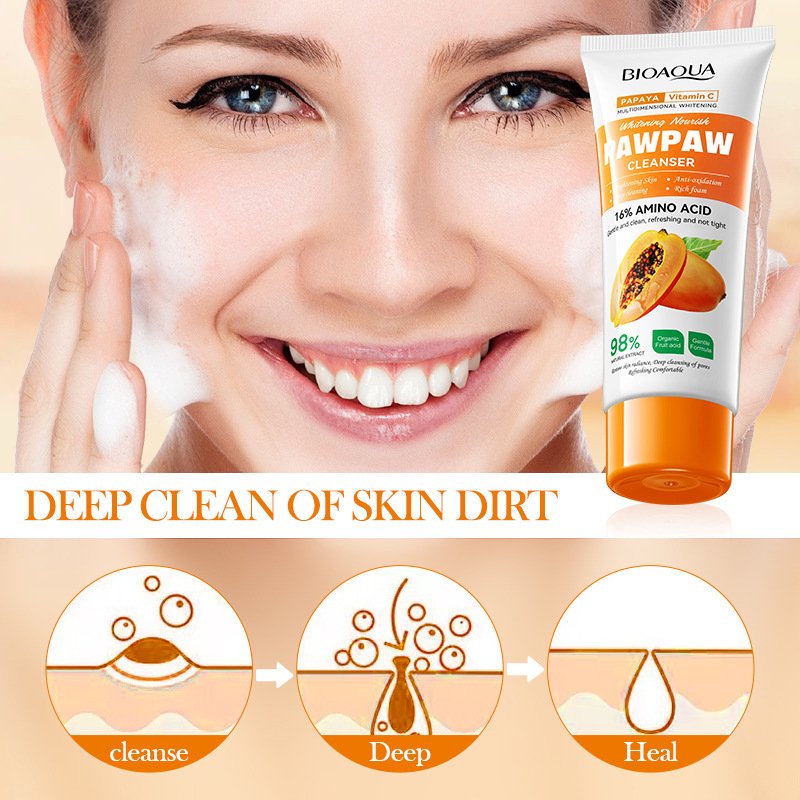 BIOAOUA Hot selling whitening exfoliating gentle cleansing of pores papaya vitamin C body scrub cream