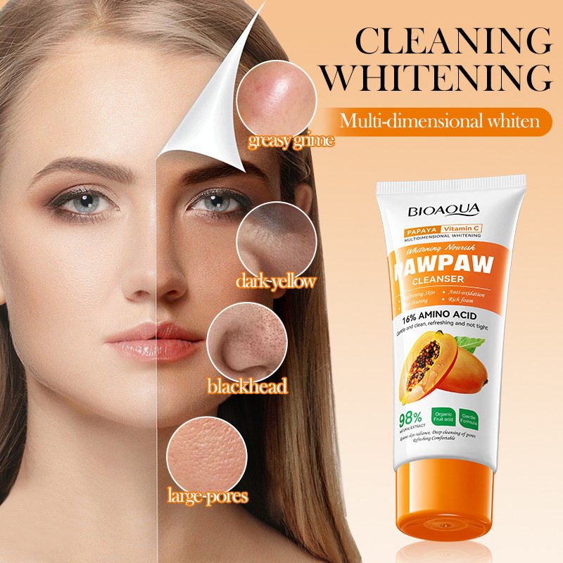 BIOAOUA Hot selling whitening exfoliating gentle cleansing of pores papaya vitamin C body scrub cream