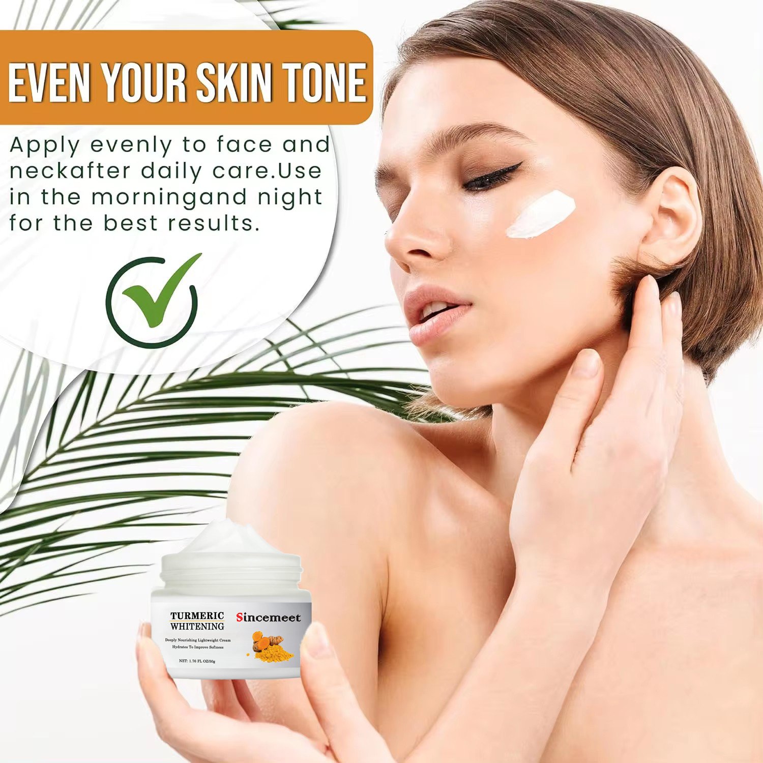 Low MOQ Customized Brightening Whitening Vitamin C Turmeric Face Cream Anti Aging Anti Spot Ginger Face Cream