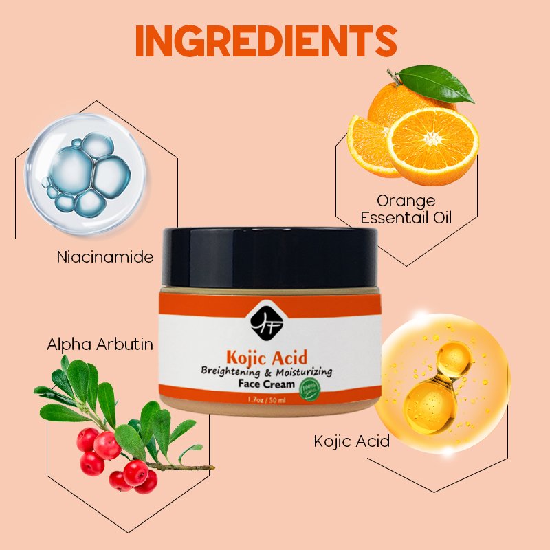 Best selling Private Label Natural Whitening Face Cream Vitamin C &Kojic Acid Skin Care Acne Function KOJIC Brightening CREAM