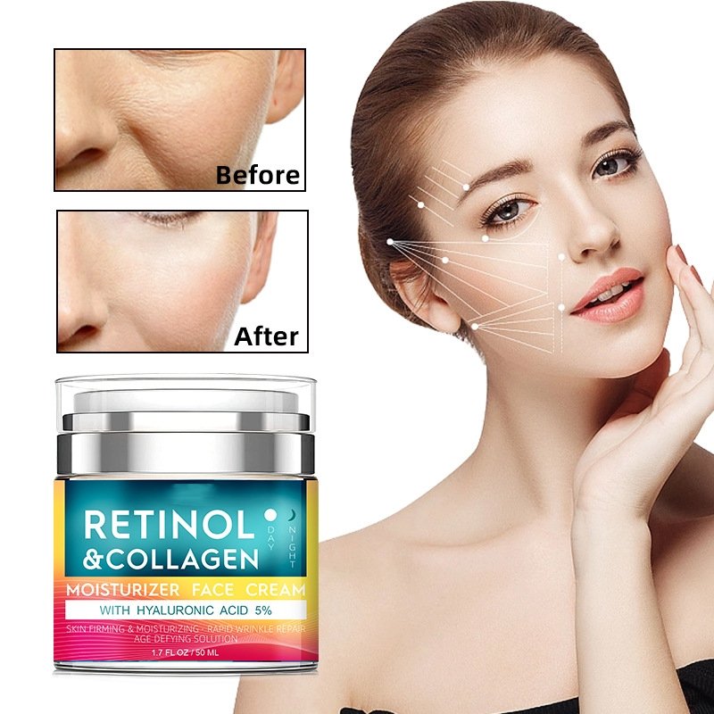 cross border hot sale retinol hydrtaing brieghtening face cream 50g collagen moisturizing reduce wrinkle repair skin barrier