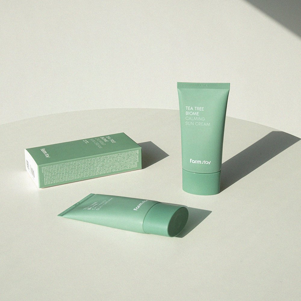Own brand wrinkle resistant sunscreen skin care sunscreen face cream Tea tree ingredients nourishing skin sunscreen