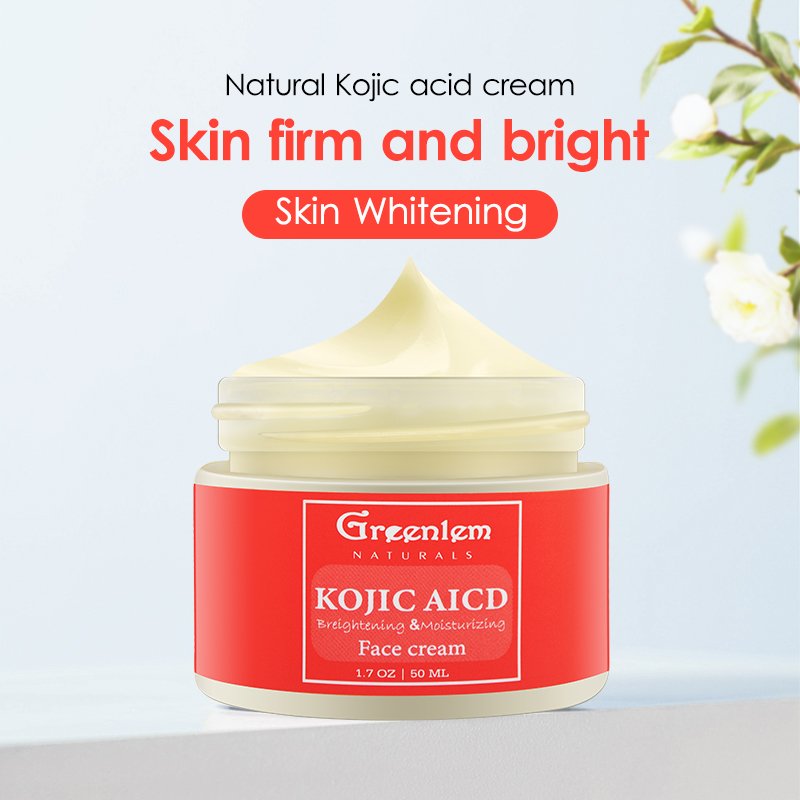 Private label skin care product greenlem whitening natural kojic anti aging acid skincare cream facial face cream