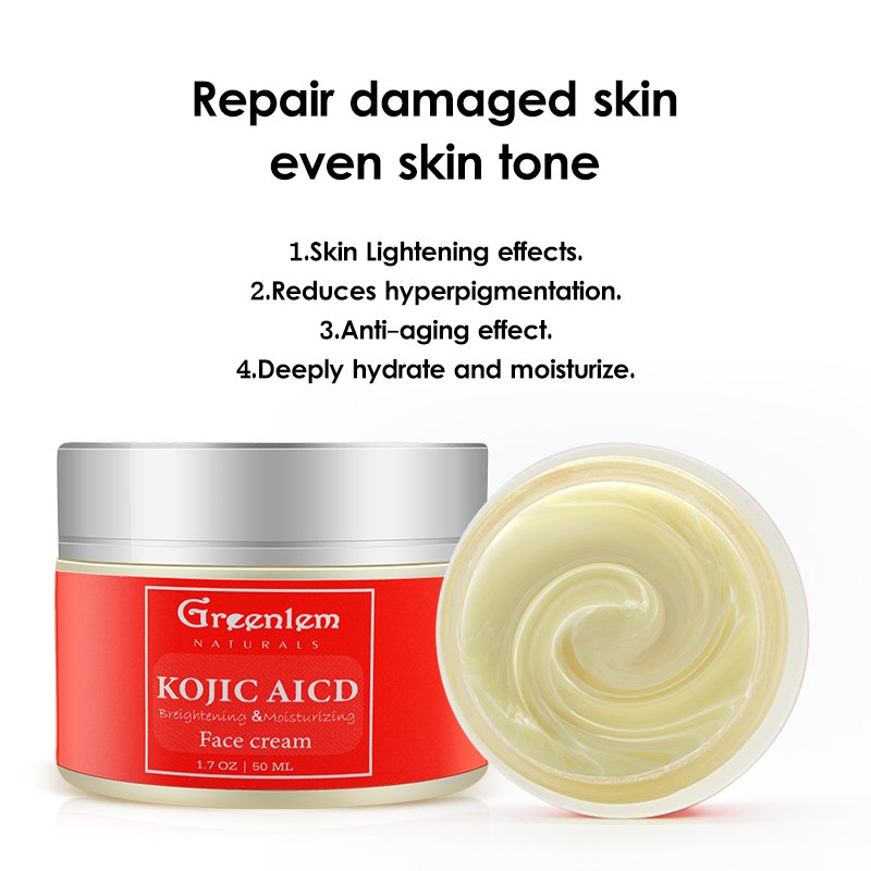 Private label skin care product greenlem whitening natural kojic anti aging acid skincare cream facial face cream