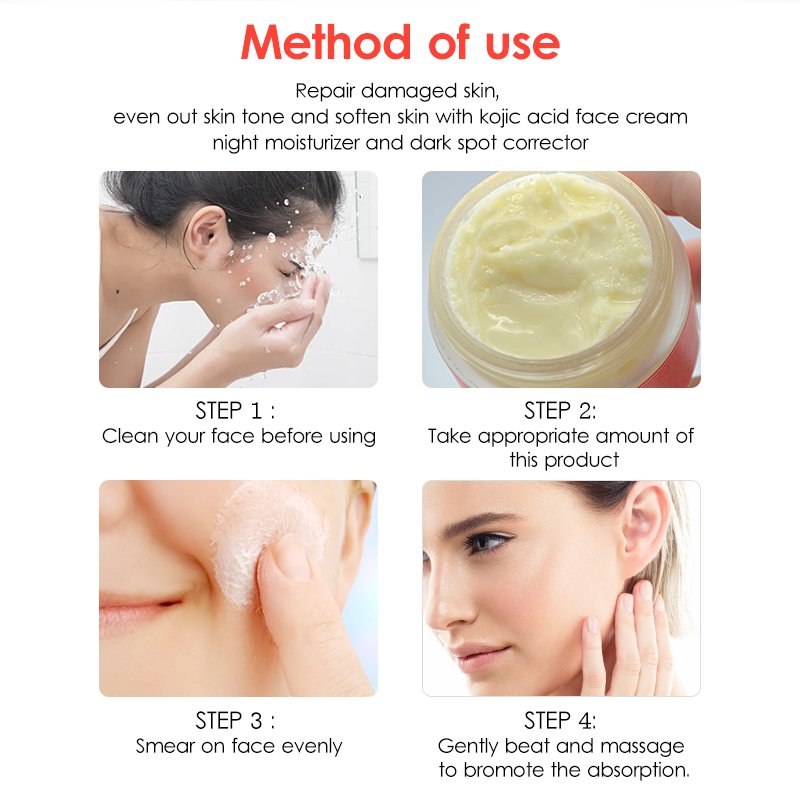 Private label skin care product greenlem whitening natural kojic anti aging acid skincare cream facial face cream