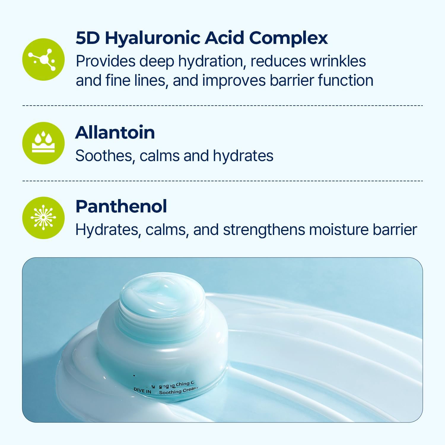 Korean Face Cream Wholesale Skin Care Cream Torriden DIVE IN Low Molecular Hyaluronic Acid Soothing Cream 100ml