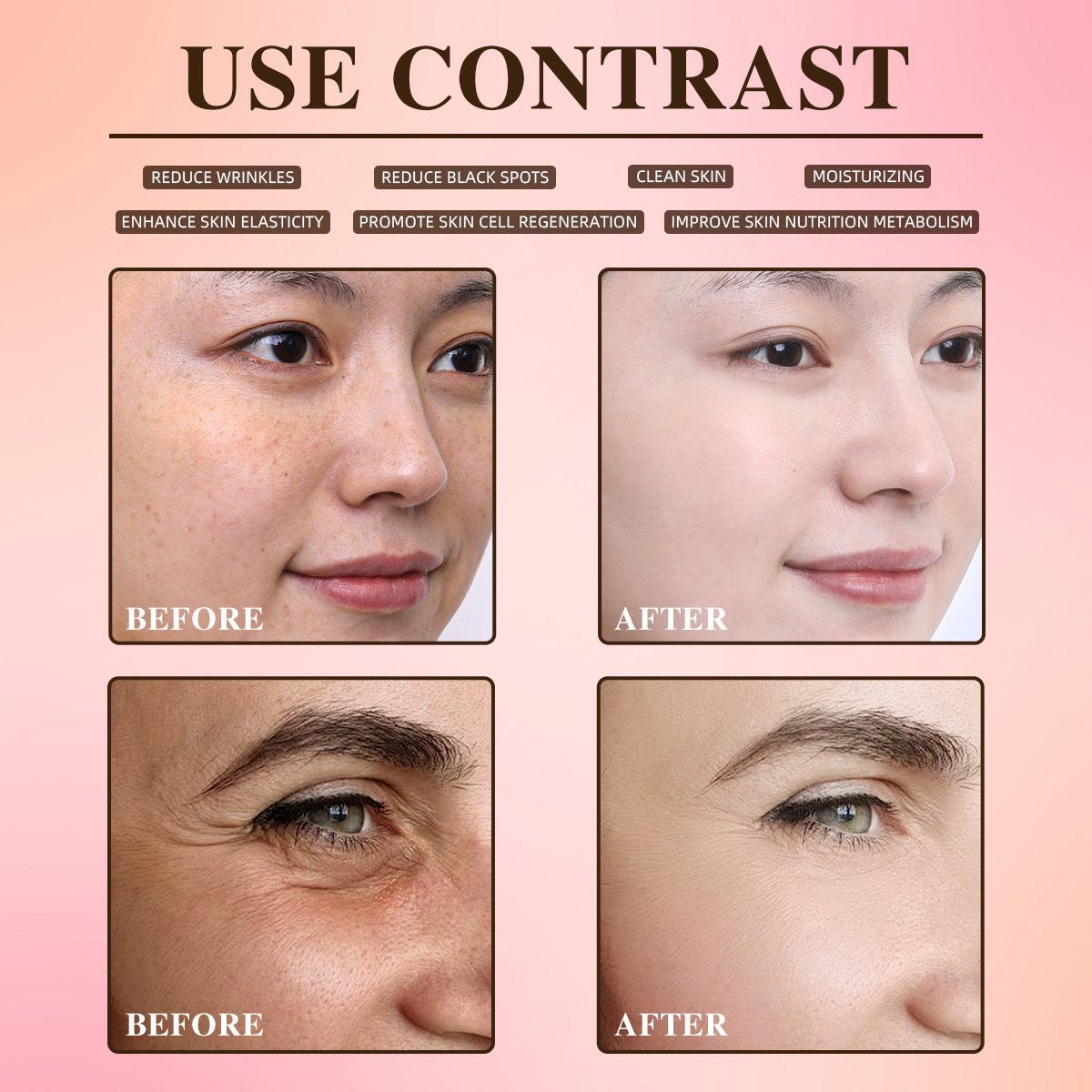 Hot Sell 5 In 1 Facial Moisturiser Brightening Firming Glow Hyaluronic Acid Collagen Anti Aging Whitening Face Skin Cream