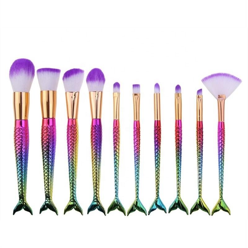 10Pcs big size Powder Eyeshadow Contour Blusher Face Brushes Professional Makeup Brush Sets