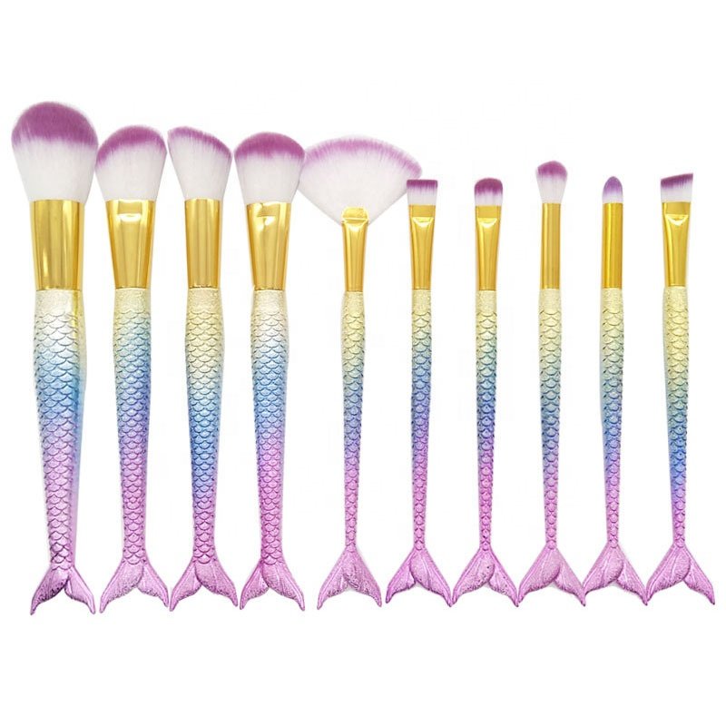 10Pcs big size Powder Eyeshadow Contour Blusher Face Brushes Professional Makeup Brush Sets