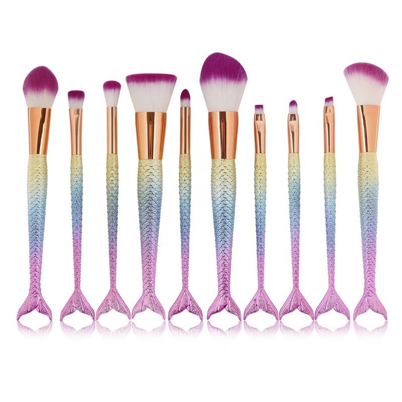 10Pcs big size Powder Eyeshadow Contour Blusher Face Brushes Professional Makeup Brush Sets