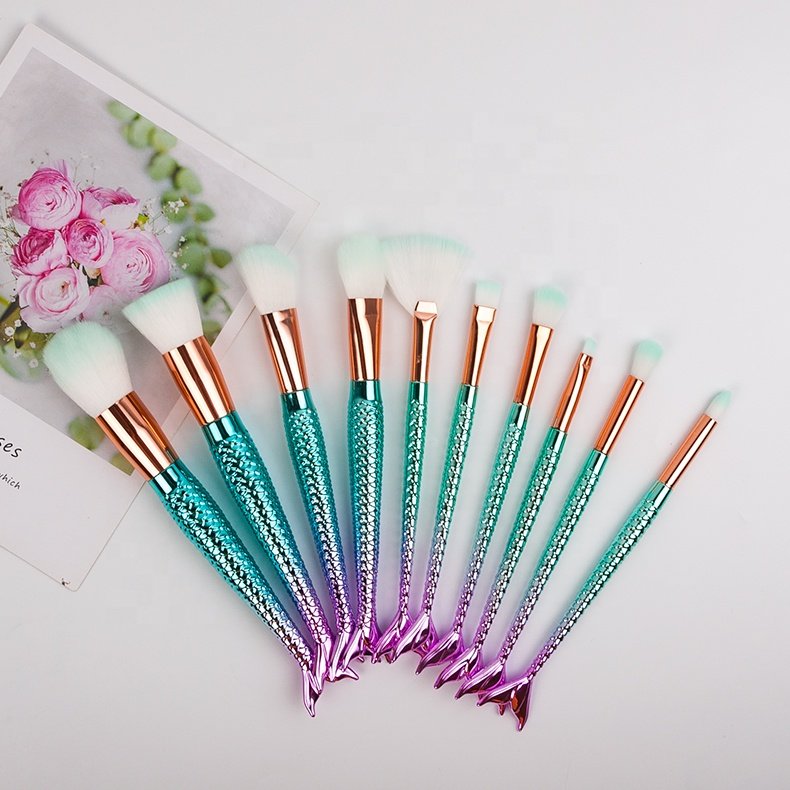 10Pcs big size Powder Eyeshadow Contour Blusher Face Brushes Professional Makeup Brush Sets