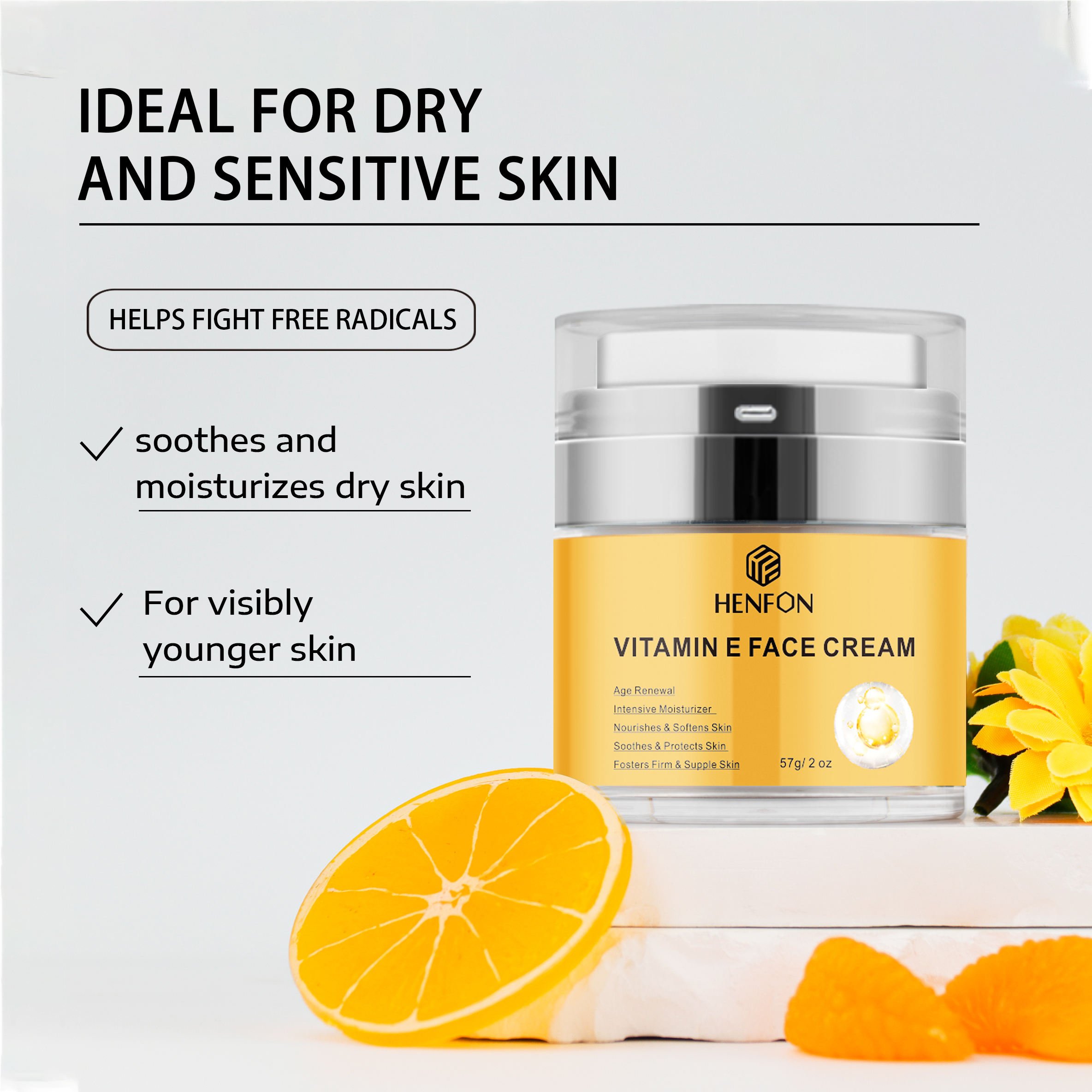 Private Label Anti Wrinkle Hyaluronic Acid and Vitamin E Cream Face Cream