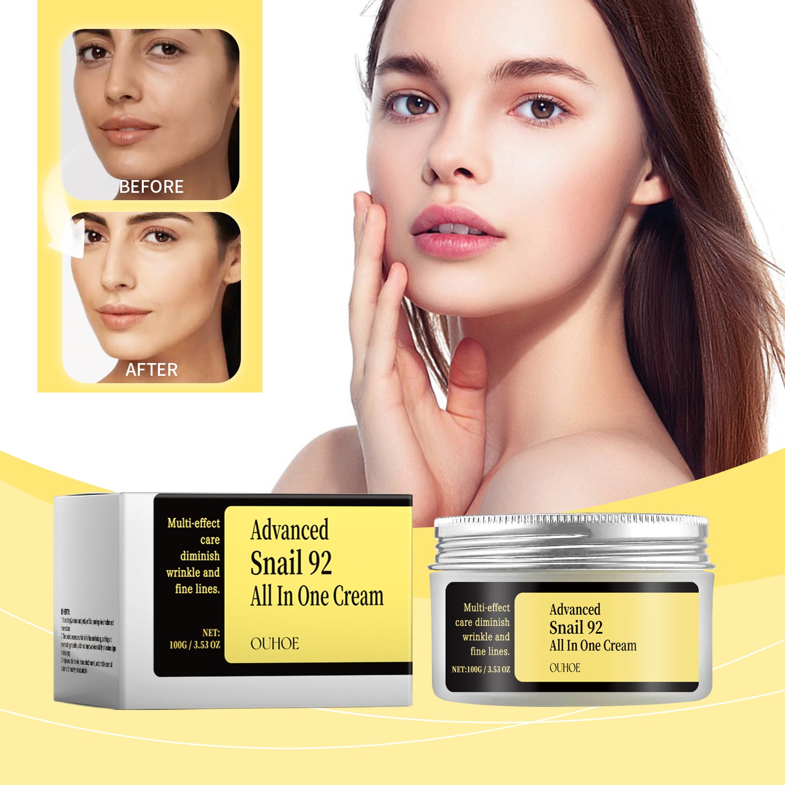 Private brand Custom Advanced Snail 92 All In One Cream Best Anti-Aging Firming Lifting Moisturizing Remove Wrinkles Face Cream