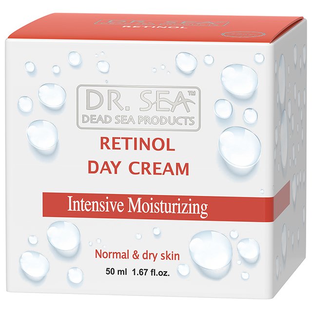 Intensive Moisturizing Day Cream Retinol Normal Dry Skin Dr.SEA Cosmetics Israel Dead Sea Products Free Treatment
