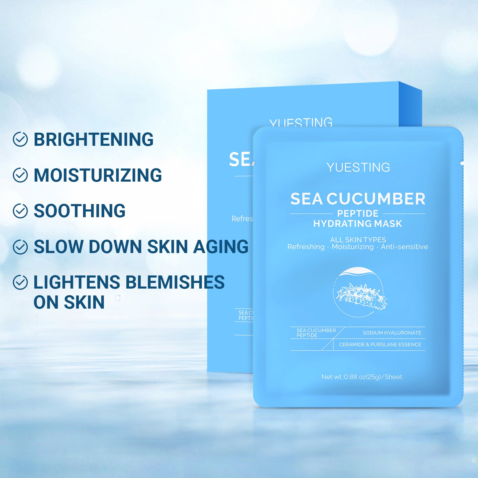 Korean Beauty Skin Care Mask Sheet Face Care Moisturizing Firming Anti-Wrinkles For All Skin Types 6PCS One Box