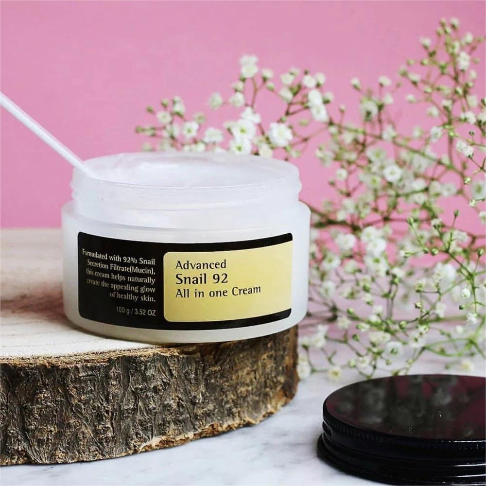 92% Snail Secretion Filtrate Extract Face Beauty Cream Hyaluronic Acid Relieve Redness Damaged Skin Repair Snail Face Cream
