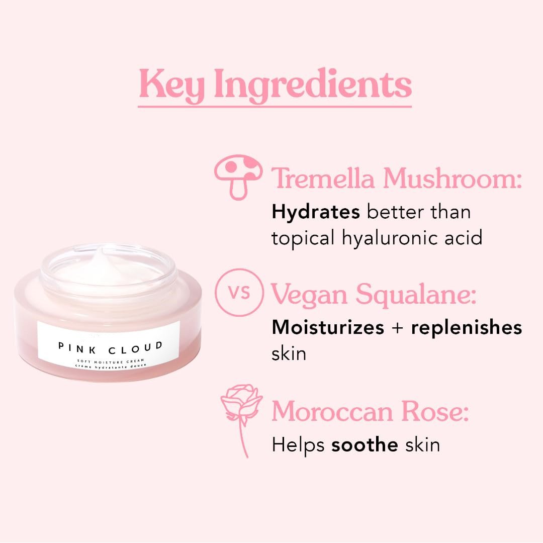 Private Label Pink Cloud Plumping Hydrating Smoothing Best Face Cream for Fair Skin Glowing Skin with Tremella Mushroom