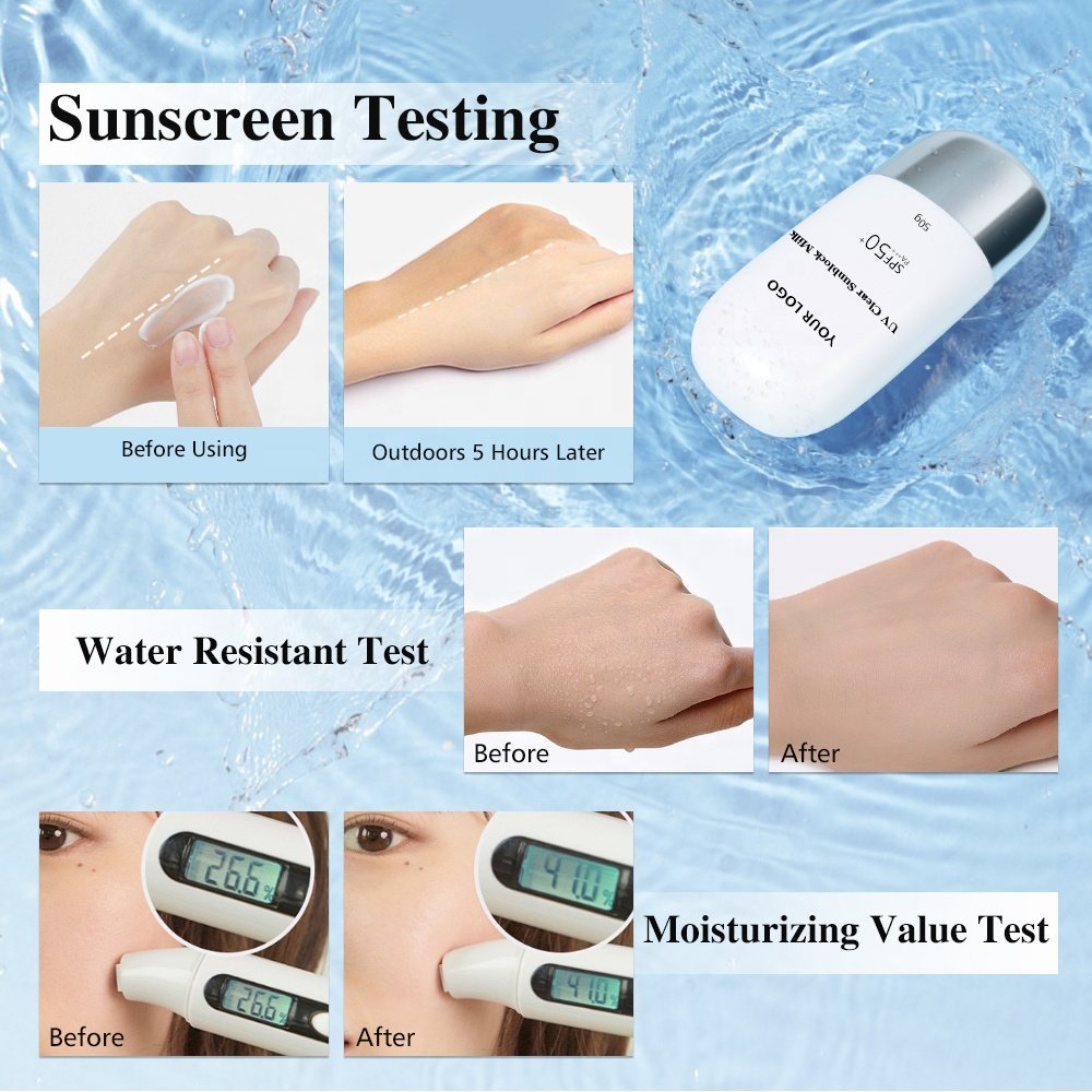 Custom Face Hydrating Sun Cream Body UV Protection Sunblock Spf 50 Organic Sunscreen Lotion