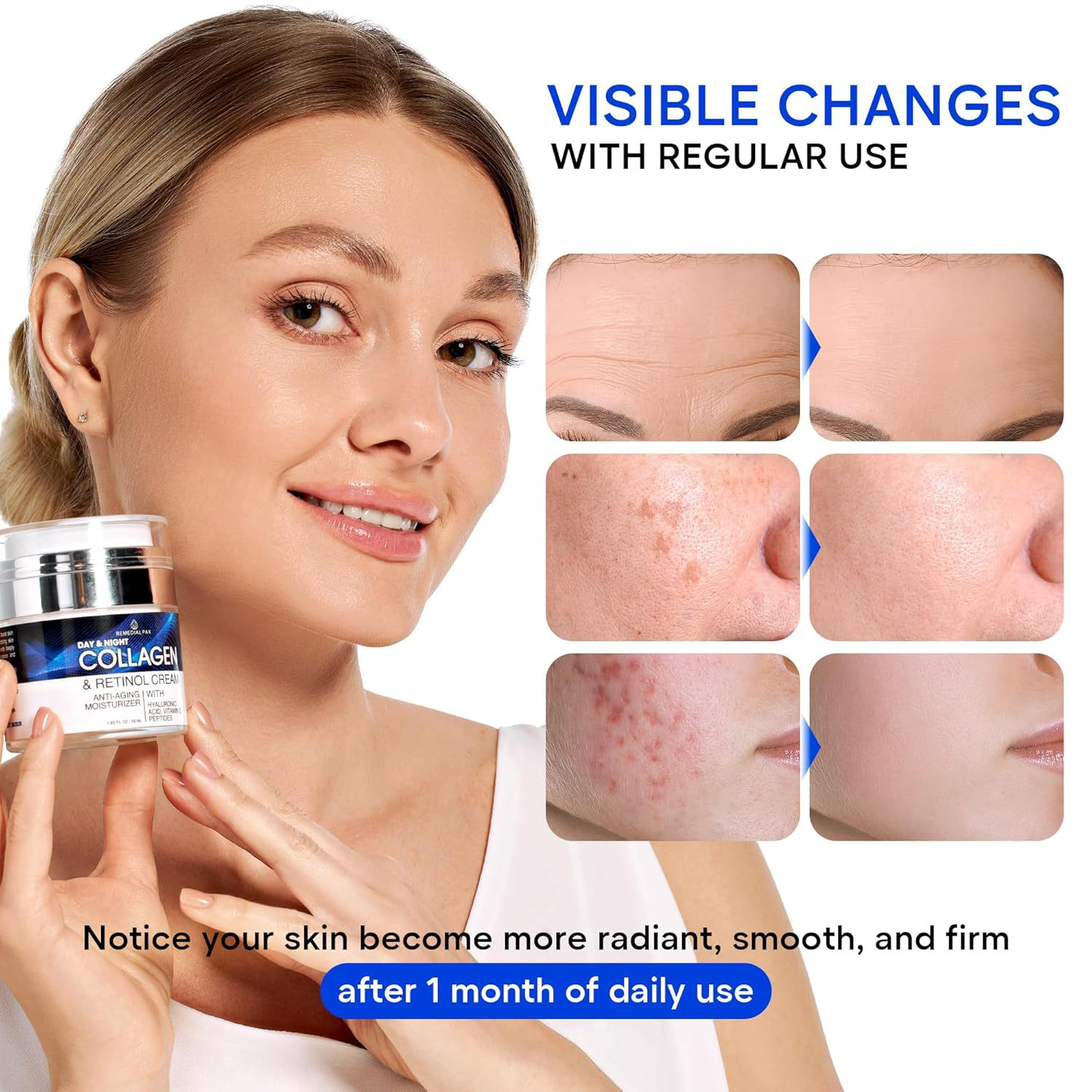 Collagen Retinol face cream Hyaluronic Acid Day and Night Skin Care Facial Moisturizing Cream
