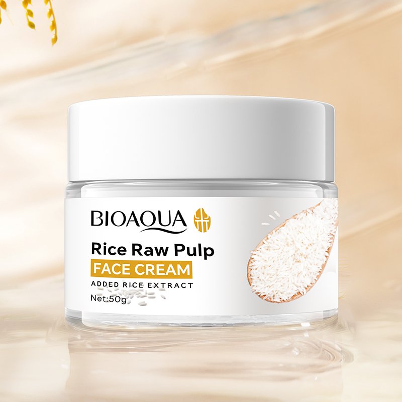 Custom Lightening Rice Raw Pulp Face Cream Whitening Moisturizing Rice Extract Anti Aging Facial Cream