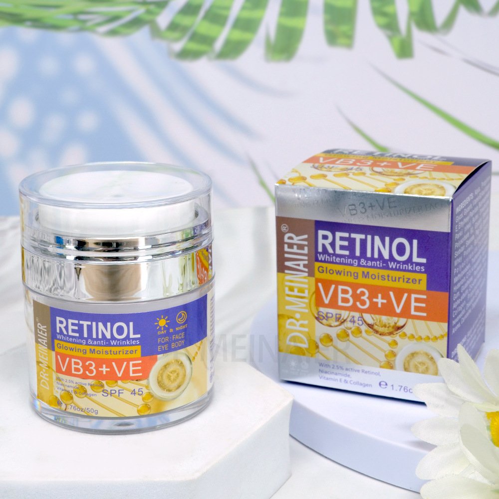 Natural Face Cream Retinol Glowing Moisturizer SPF 45 Whitening Anti-wrinkle Skin Care Day and Night Facial Cream