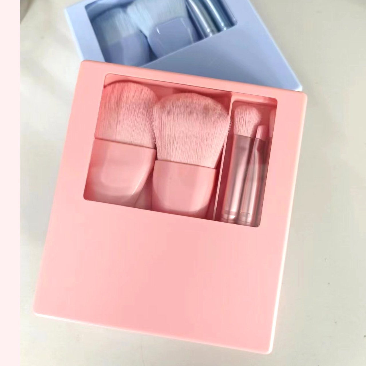 Luxury 5pcs make up brushes kit with mirror vegan makeup brush set Face Eye Soft Synthetic Hair brush sets
