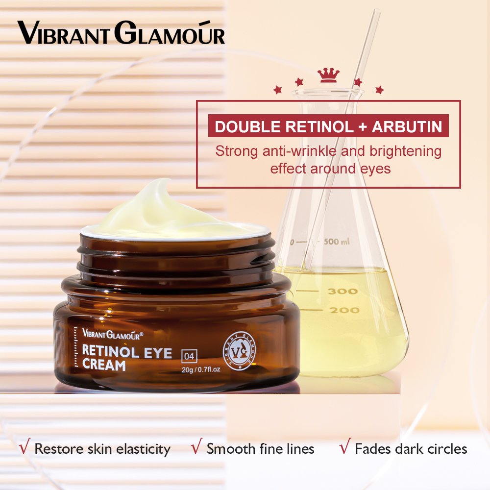 VIBRANT GLAMOUR Retinol Eye Cream Dark Circles Fade Fine Lines Remove Eye Bags Anti Wrinkle Anti Aging Firming Eye Cream
