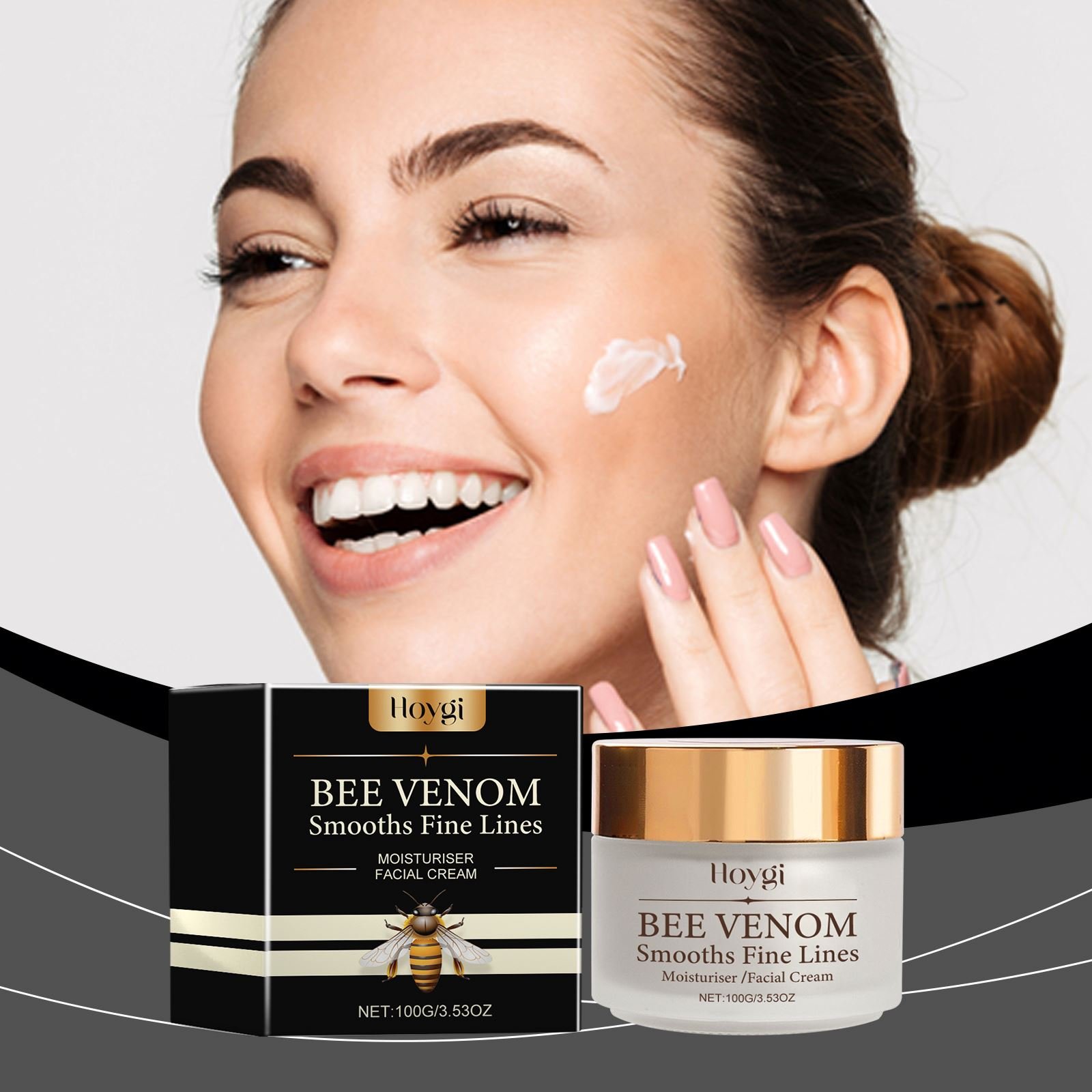 Hoygi Wholesale Bee Venom Smoothing Facial Cream Whitening Moisturizing Firming Anti-Aging Skins Fading Fine Lines Face Cream